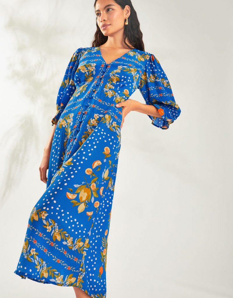 Blue Women\'s Monsoon Paloma Tea Dress | QDE-3437