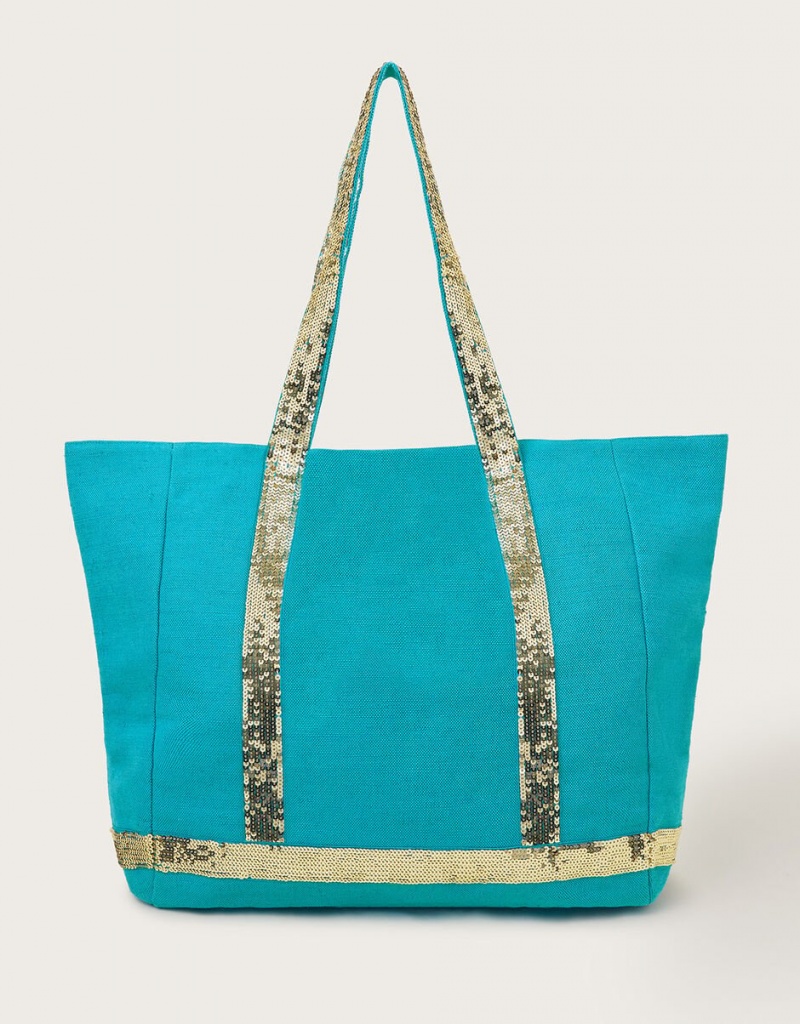 Blue Women's Monsoon Sequin Canvas Bags | UKS-2743