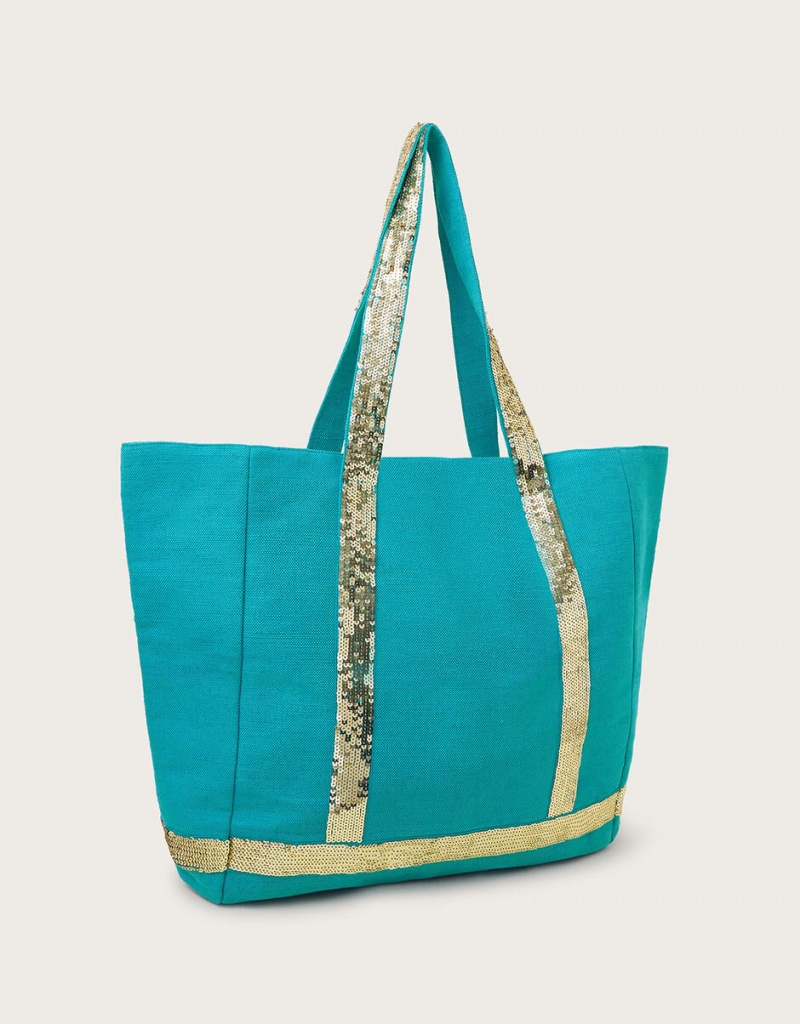 Blue Women's Monsoon Sequin Canvas Bags | UKS-2743