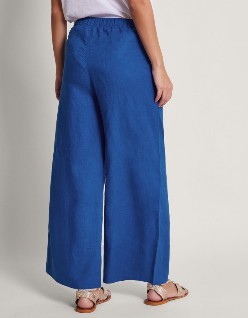 Blue Women's Monsoon Solene Wide Leg Pants | PAN-0261