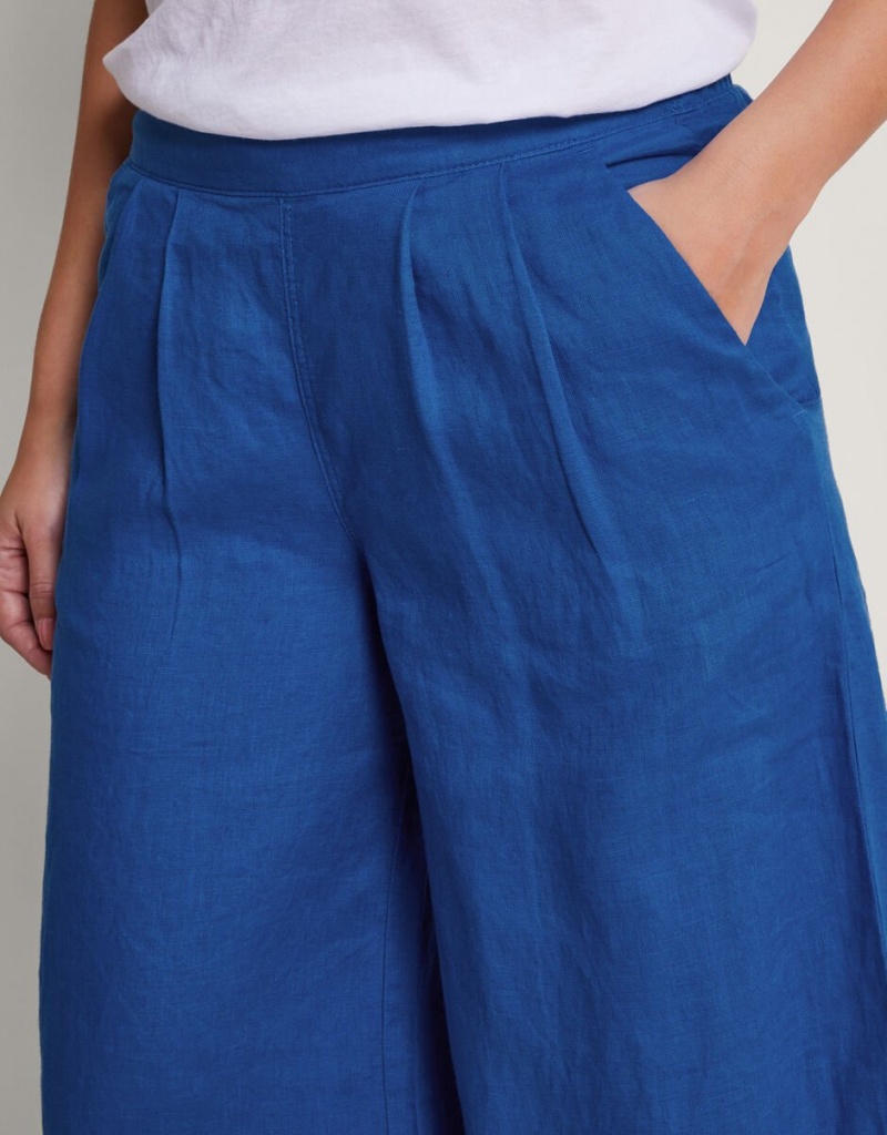 Blue Women's Monsoon Solene Wide Leg Pants | PAN-0261