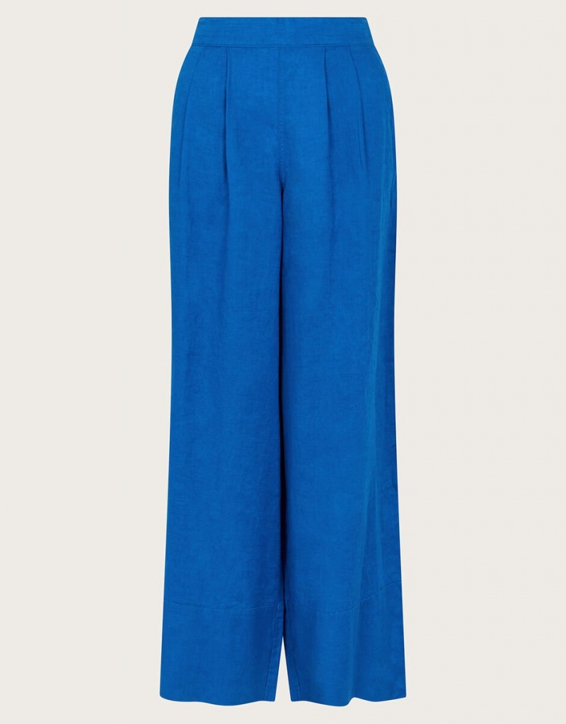 Blue Women's Monsoon Solene Wide Leg Pants | PAN-0261