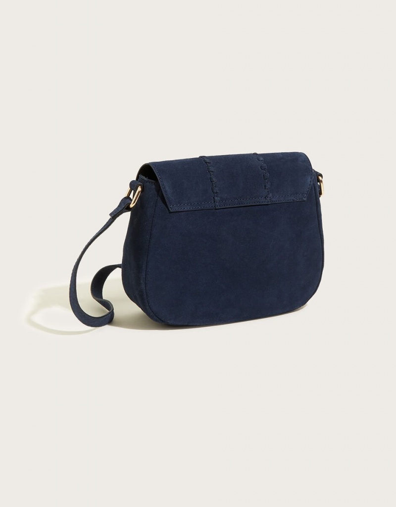 Blue Women's Monsoon Suede Saddle Hoop Cross-Body Bags | ZQZ-0087