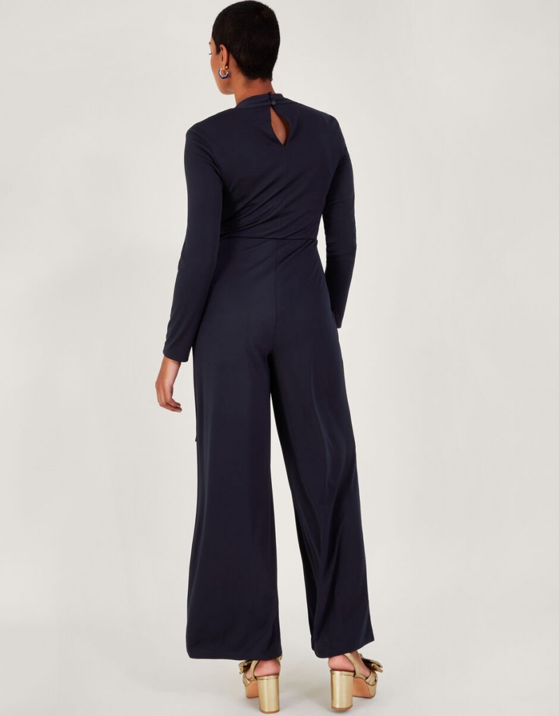 Blue Women's Monsoon Toria Trim Jumpsuit | QVM-5838