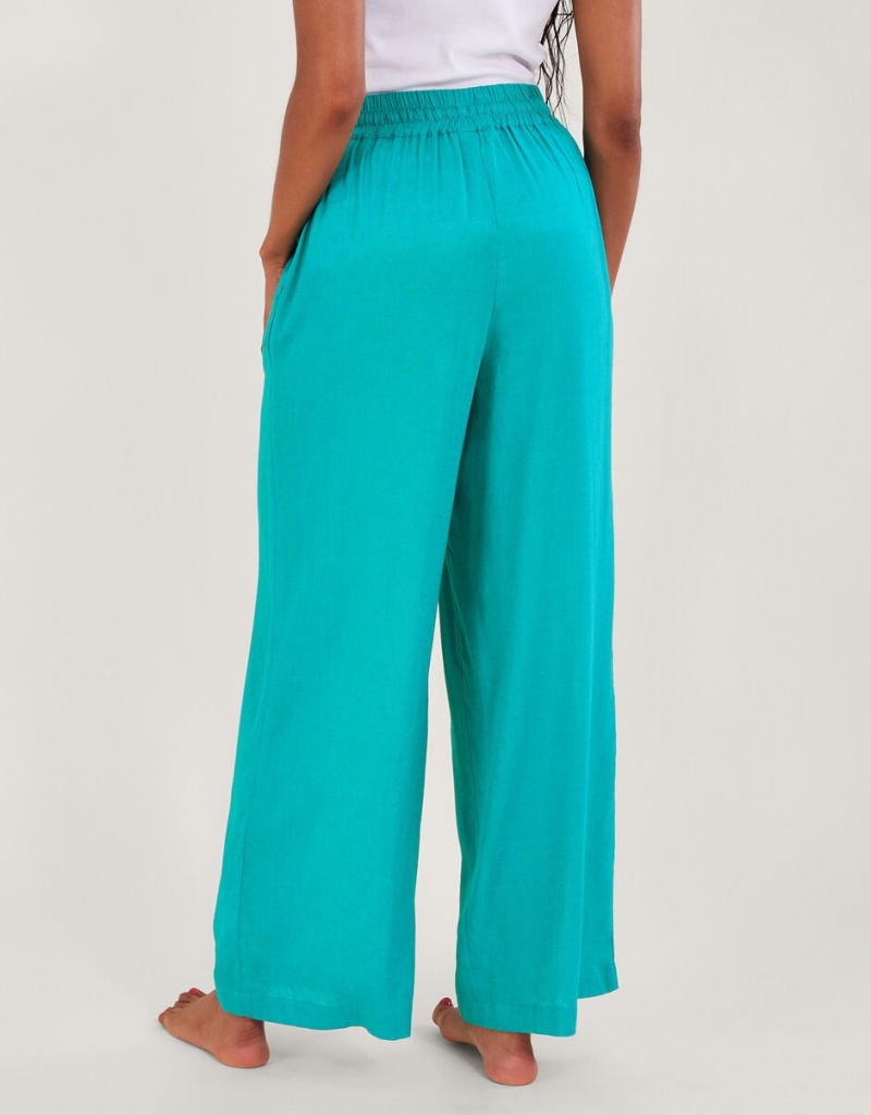 Blue Women's Monsoon Vicki Plain Trousers Pants | UZM-4277