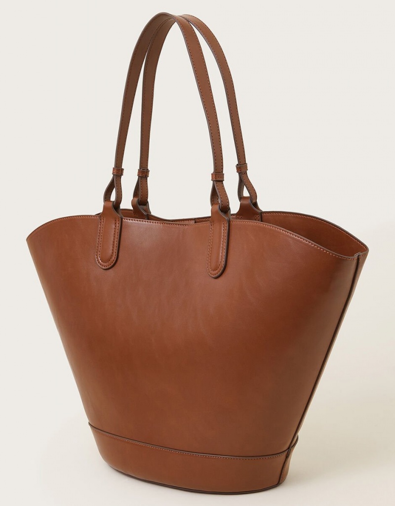 Brown Women's Monsoon Cutwork Tote Bags | EUM-2898