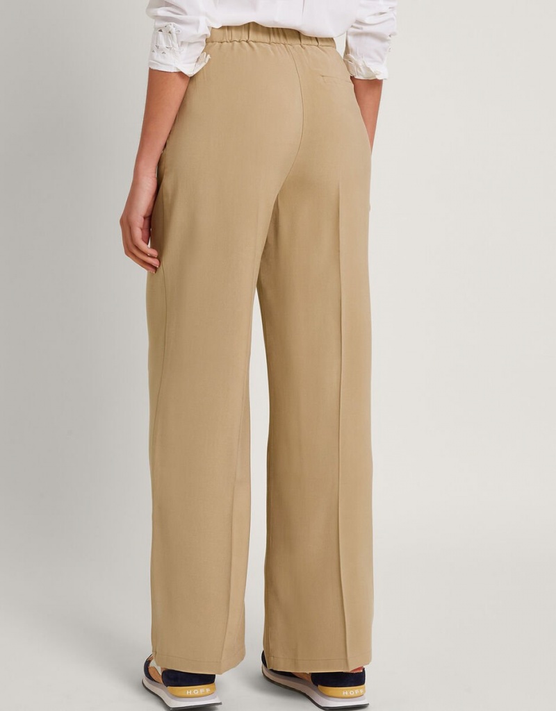 Brown Women's Monsoon Wila Wide Leg Pants | GCS-5440