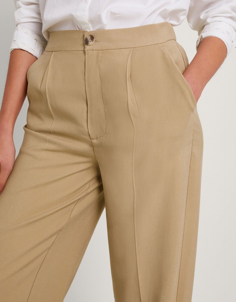 Brown Women's Monsoon Wila Wide Leg Pants | GCS-5440