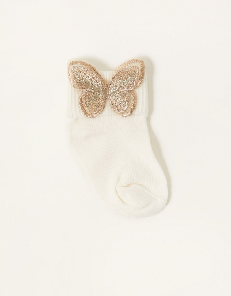 Gold Kids\' Monsoon Baby Butterfly Socks | JTS-3761