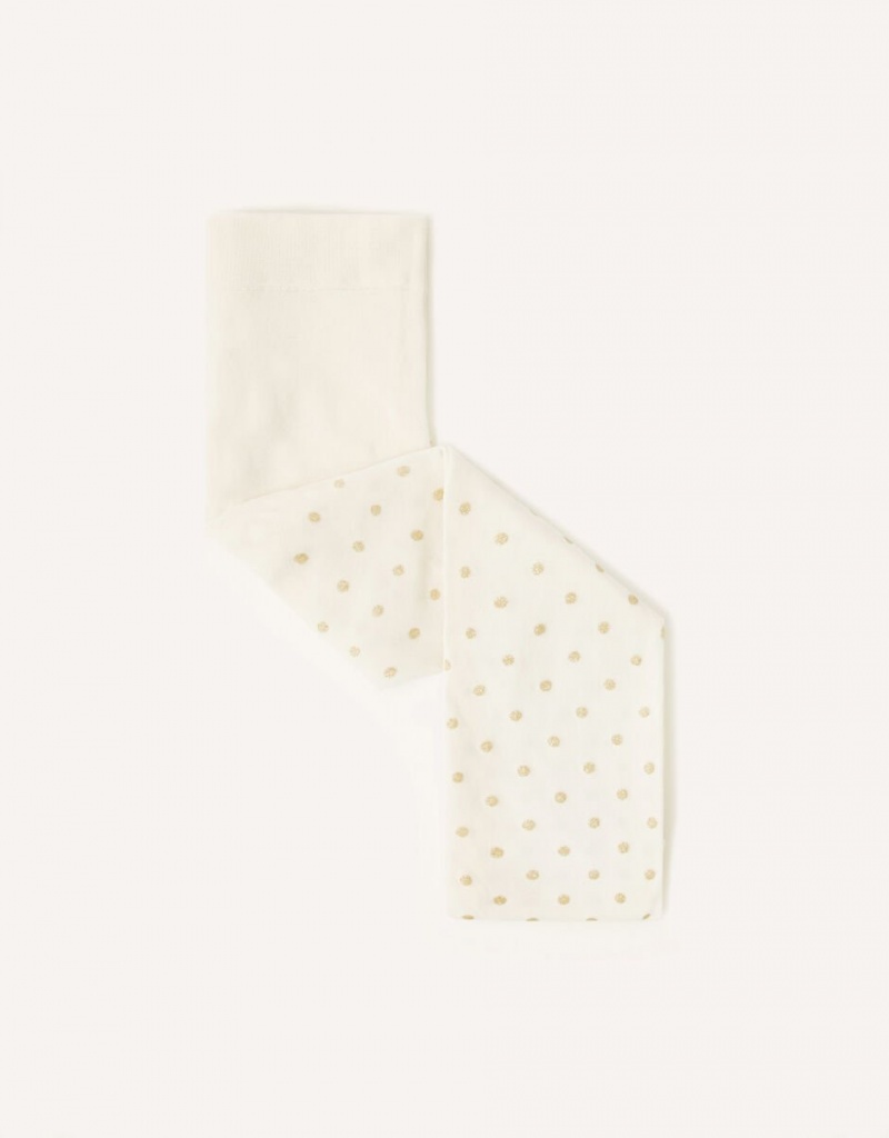 Gold Kids' Monsoon Baby Glitter Spot Tights | VRK-6193