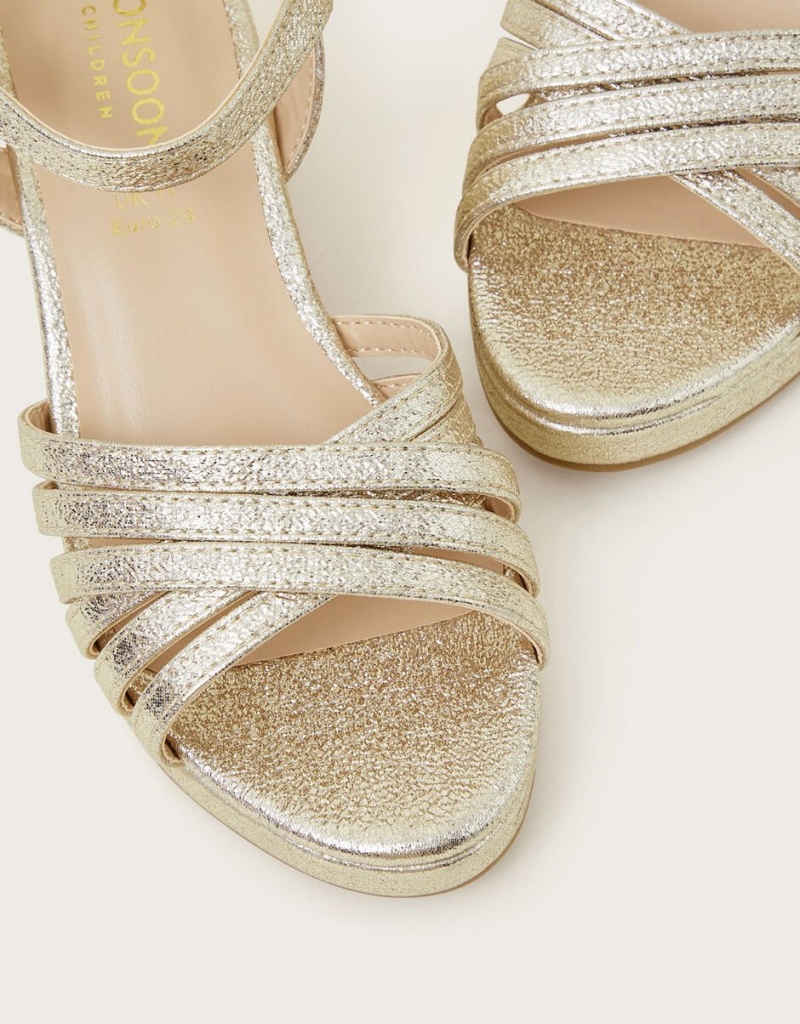 Gold Kids' Monsoon Sparkle Sandals | EWS-4585