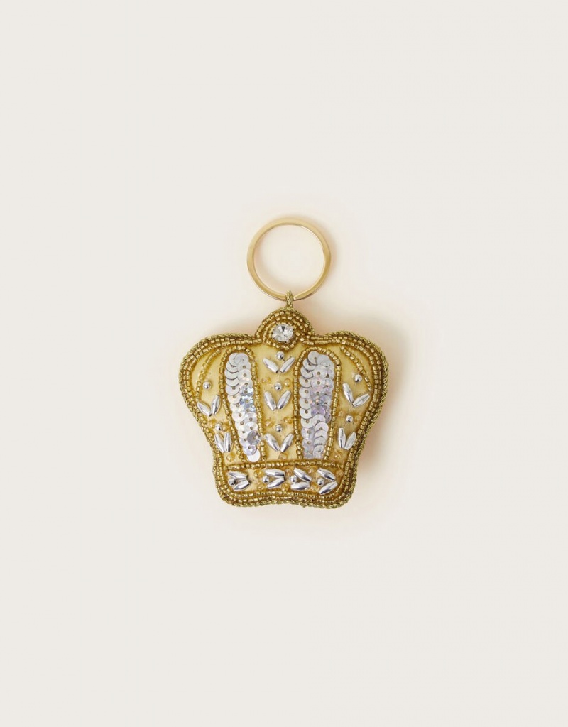 Gold Women\'s Monsoon London Crown Keyring | QCR-6105