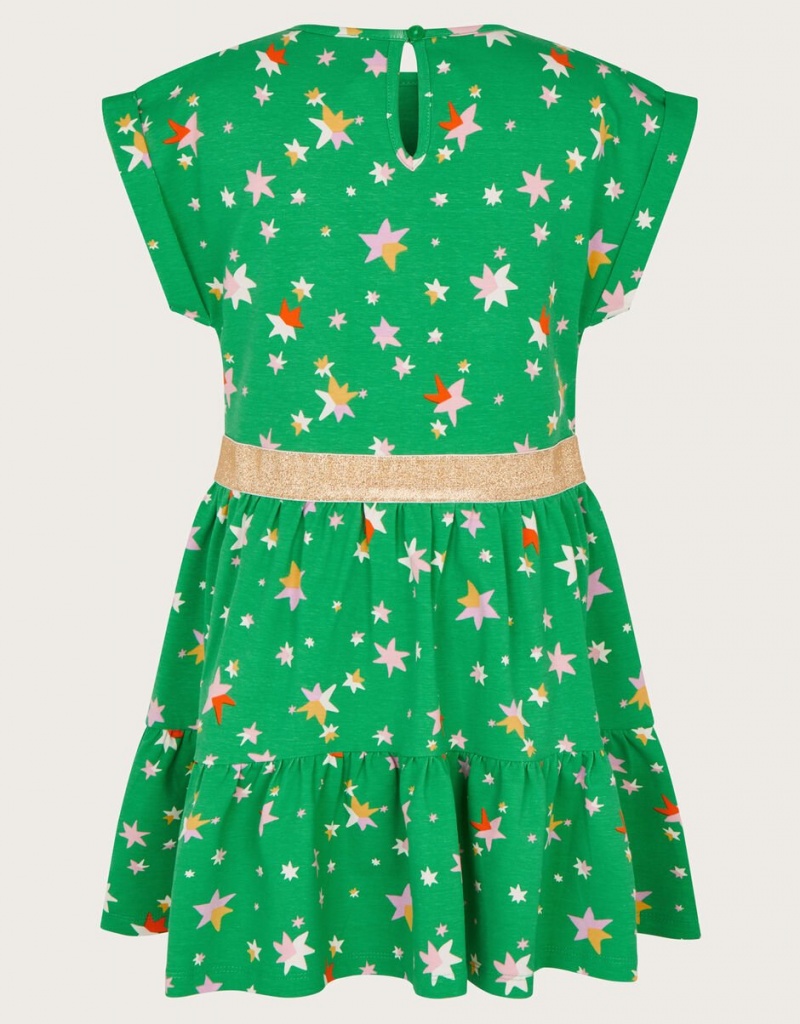 Green Kids' Monsoon Stacey Star Dress | PID-2935