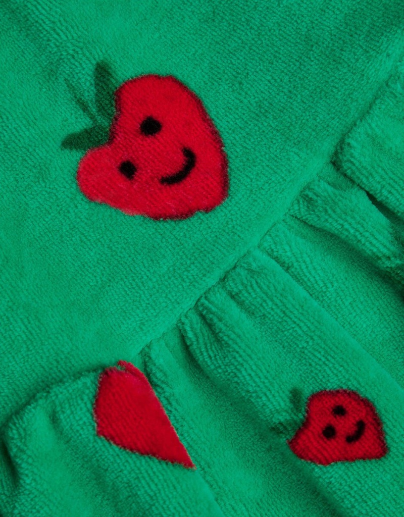 Green Kids' Monsoon Strawberry Velour Skirts | OGT-1120