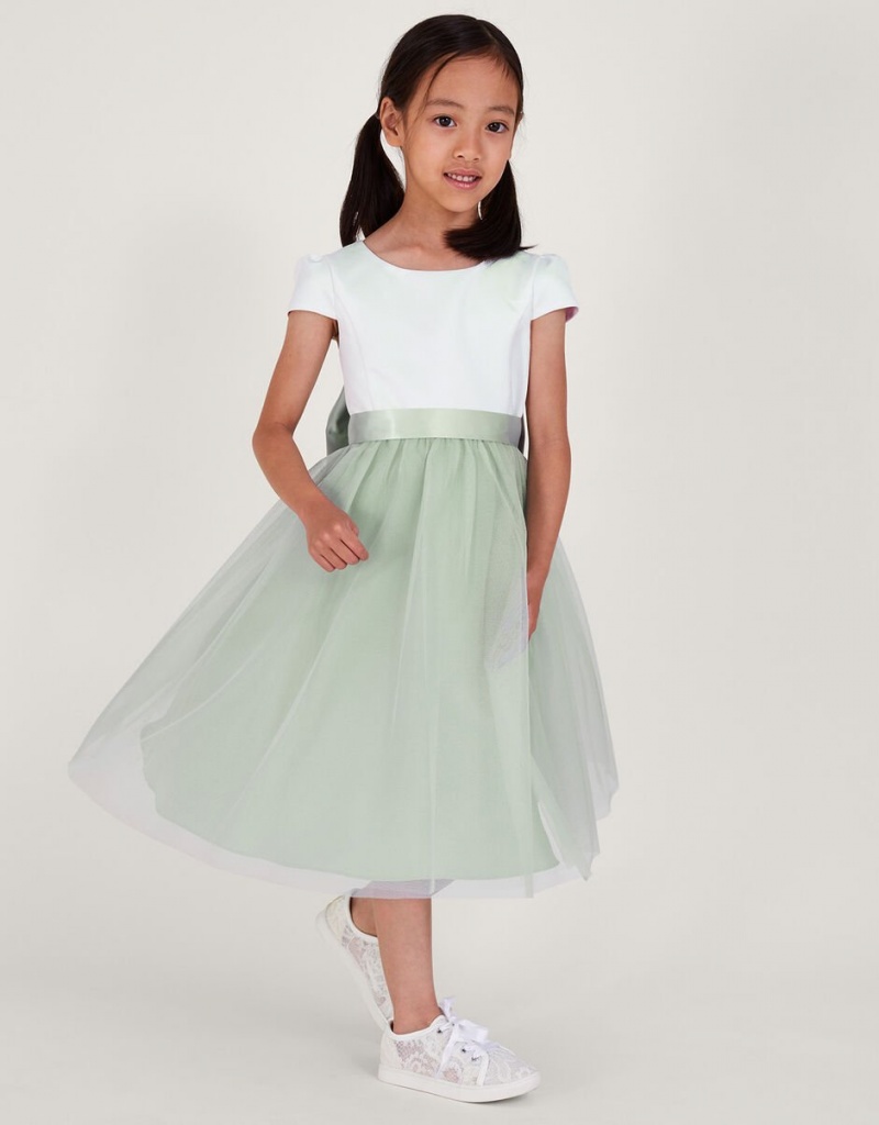 Green Kids\' Monsoon Tulle Bridesmaid Dress | REP-5326