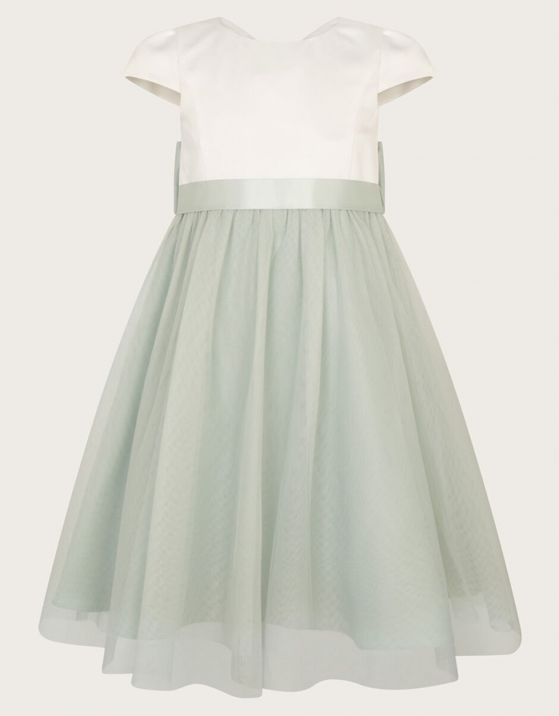 Green Kids\' Monsoon Tulle Bridesmaid Dress | GMF-2260