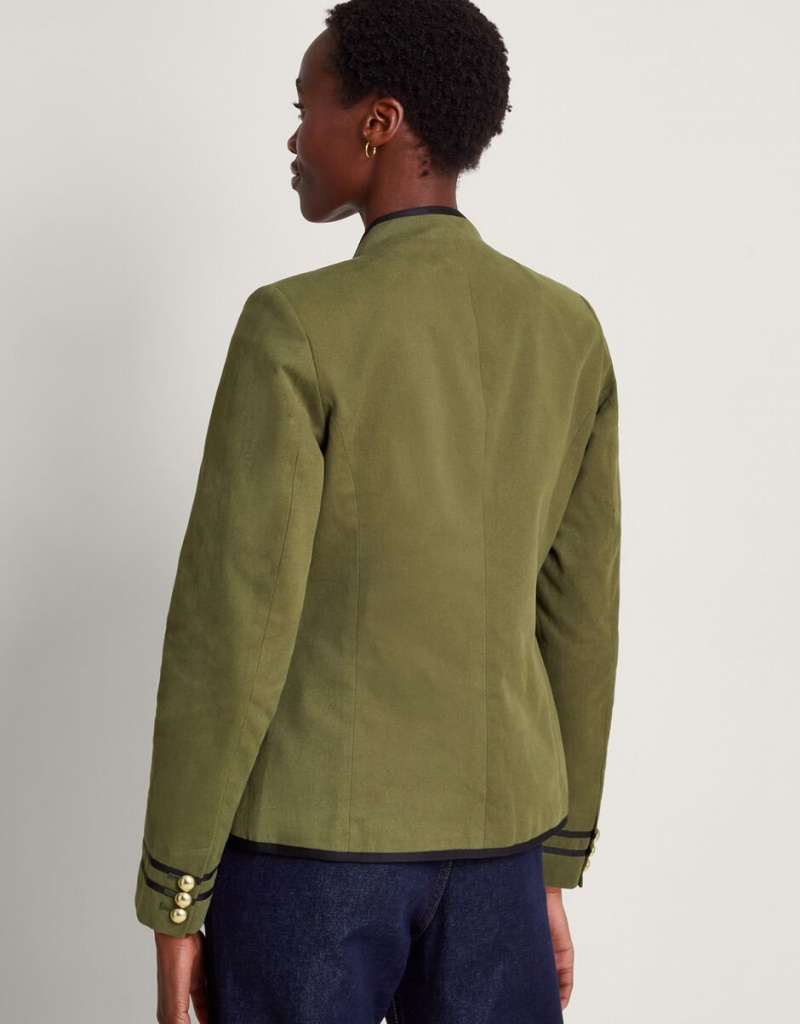 Green Women's Monsoon Megan Military Jacket | HXM-9529