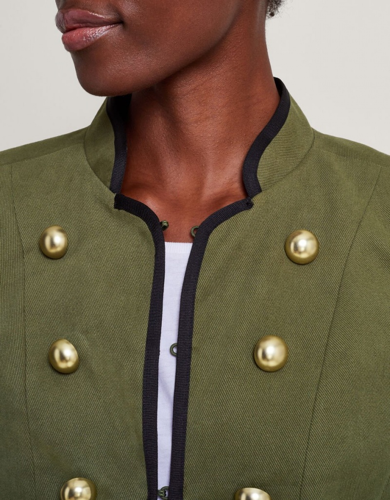 Green Women's Monsoon Megan Military Jacket | HXM-9529