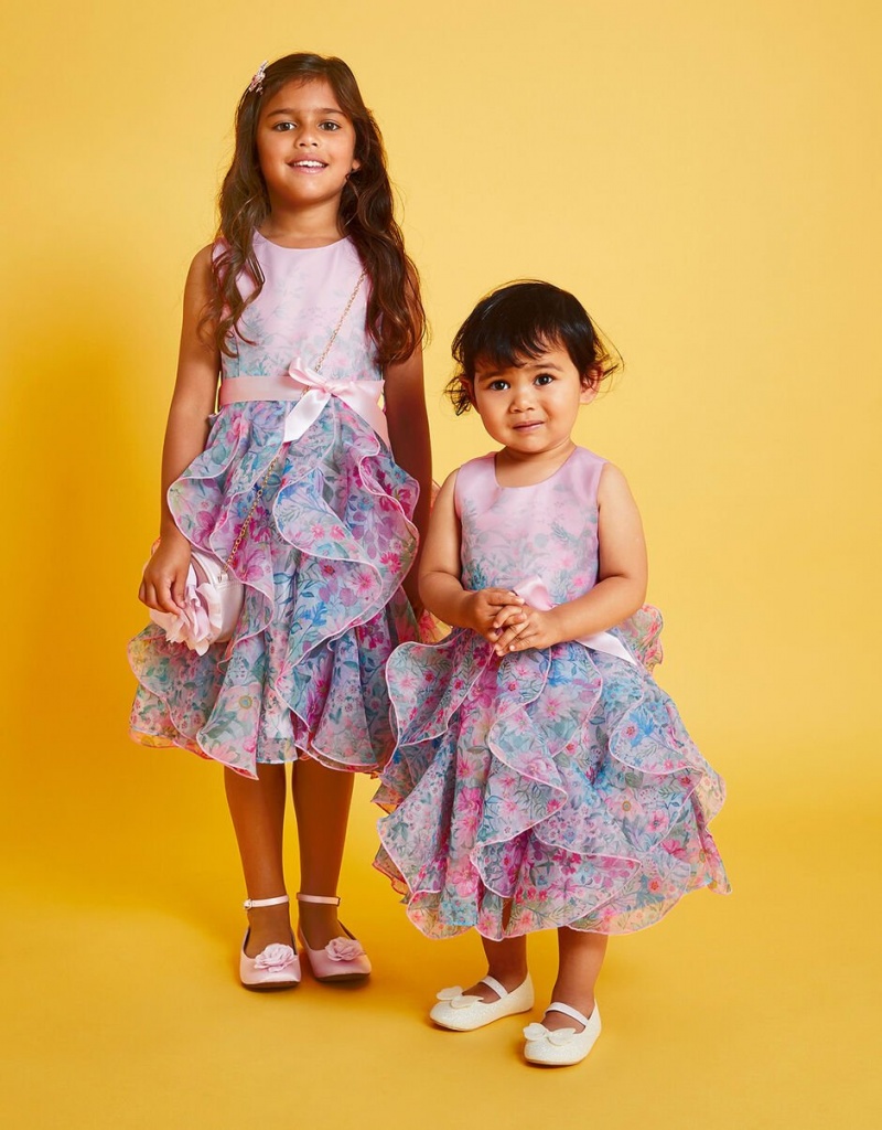 Multicolor Kids' Monsoon Anise Botanical Cancan Dress | DOH-0329