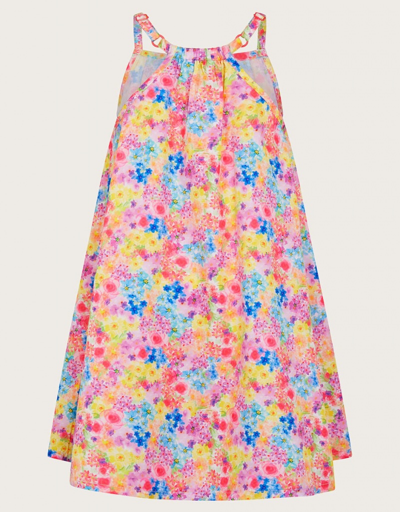 Multicolor Kids' Monsoon Ditsy Floral Swing Dress | ZFE-3610