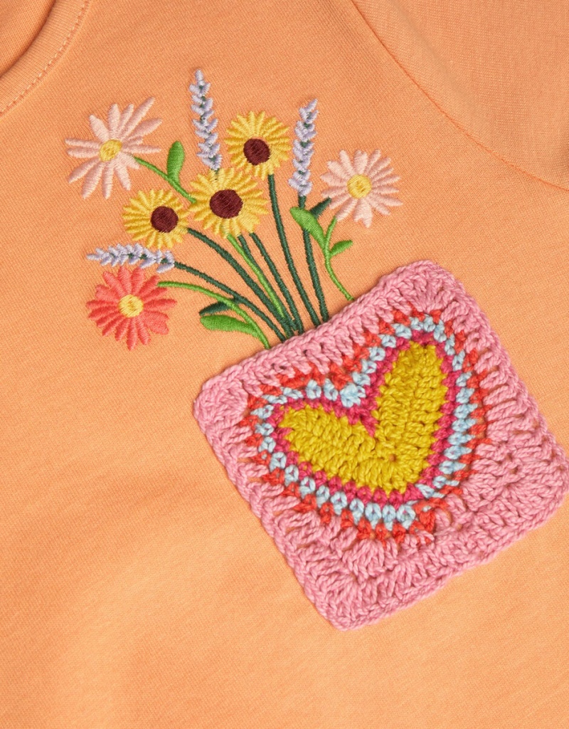 Orange Kids' Monsoon Crochet Pocket Tops | UWG-0561