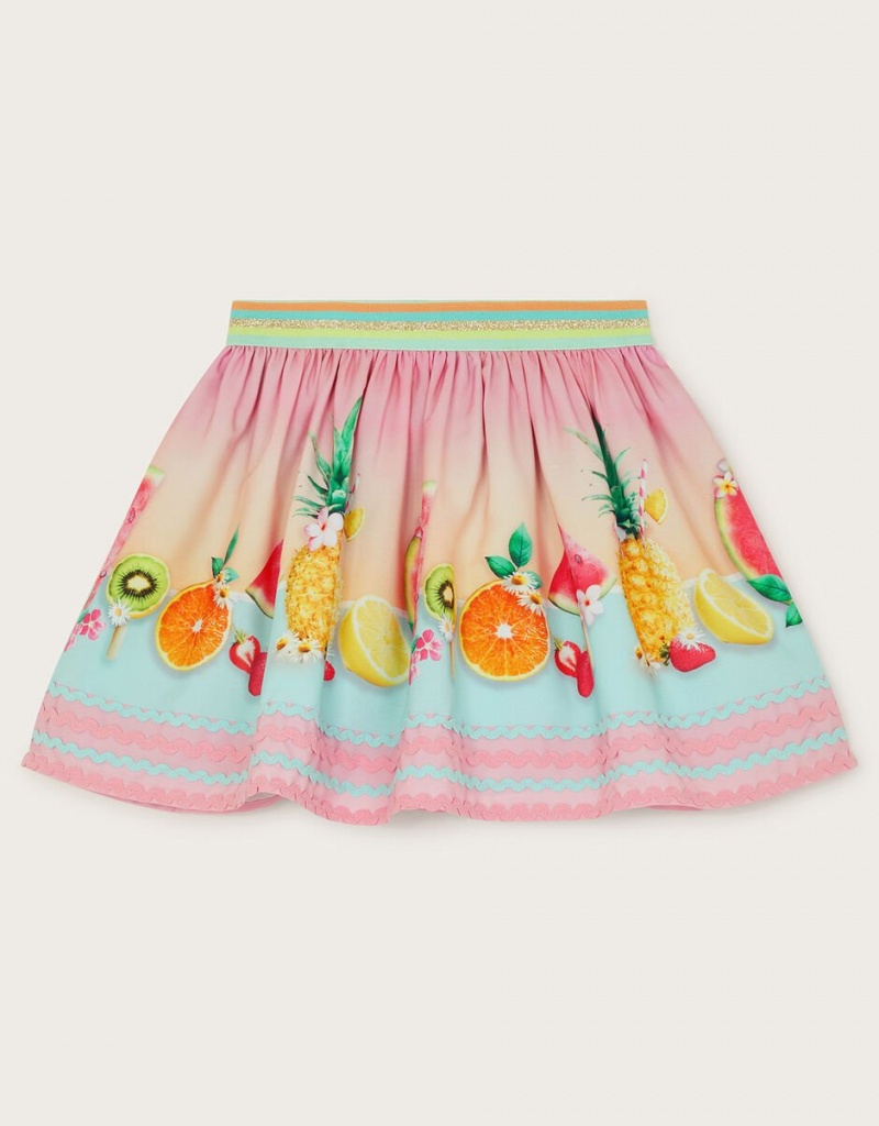 Orange Kids\' Monsoon Fruit Embroidered Ombre Skirts | ZQN-9698