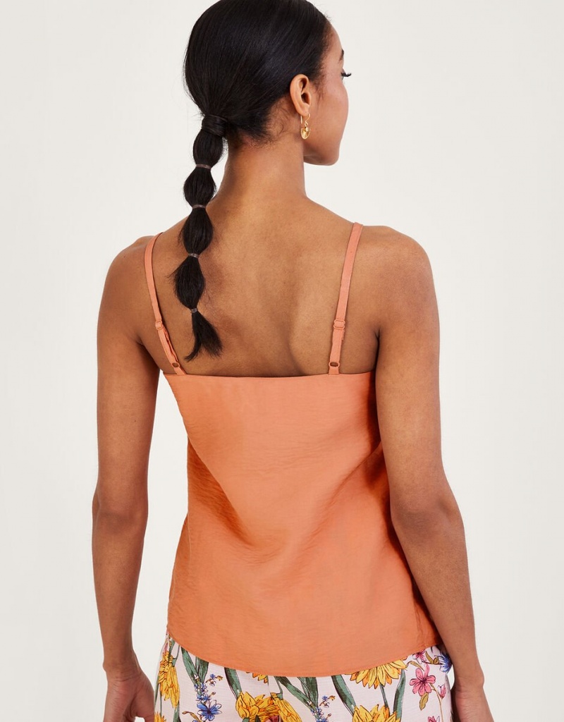 Orange Women's Monsoon Beatrice Cutwork Cami Tops | JAQ-4939