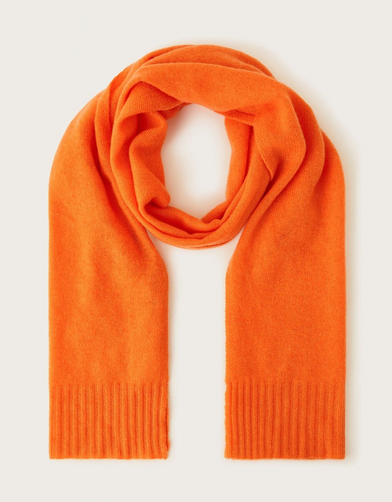 Orange Women's Monsoon Coni Cashmere Orange Scarves | FNL-0385