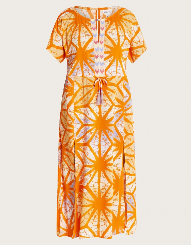 Orange Women's Monsoon Santiago Sun Dress | ICY-6165