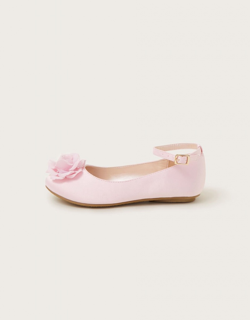 Pink Kids' Monsoon Anise Rose Ballerina Flats | QGV-8428