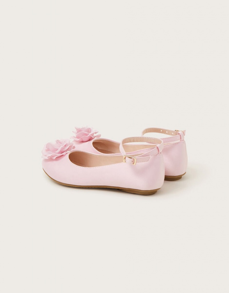 Pink Kids' Monsoon Anise Rose Ballerina Flats | QGV-8428