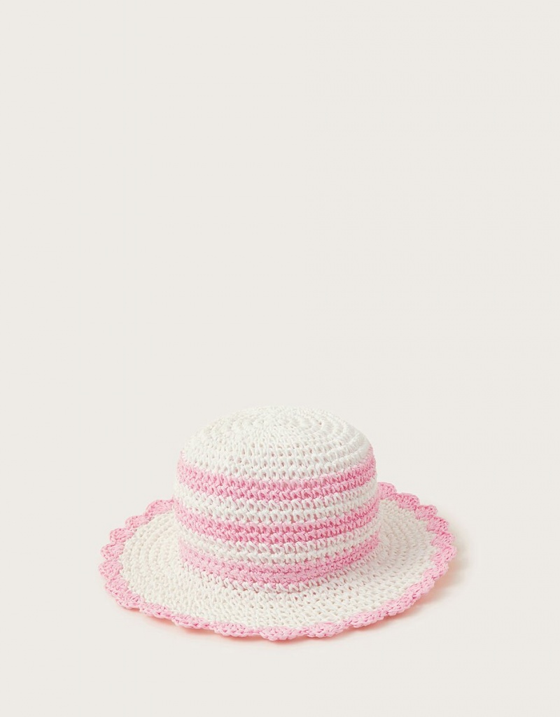 Pink Kids' Monsoon Baby Crochet Flower Hats | SMK-7199