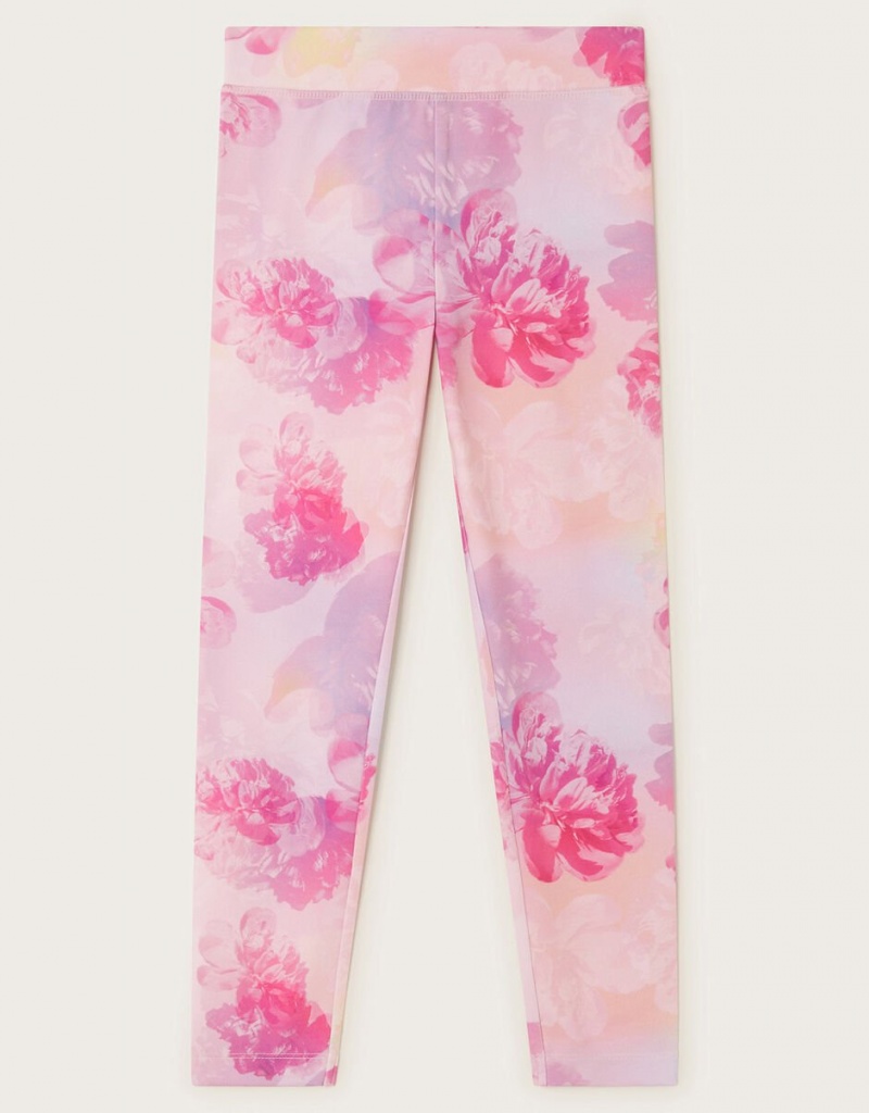 Pink Kids\' Monsoon Digital Print Floral Leggings | FDC-1063