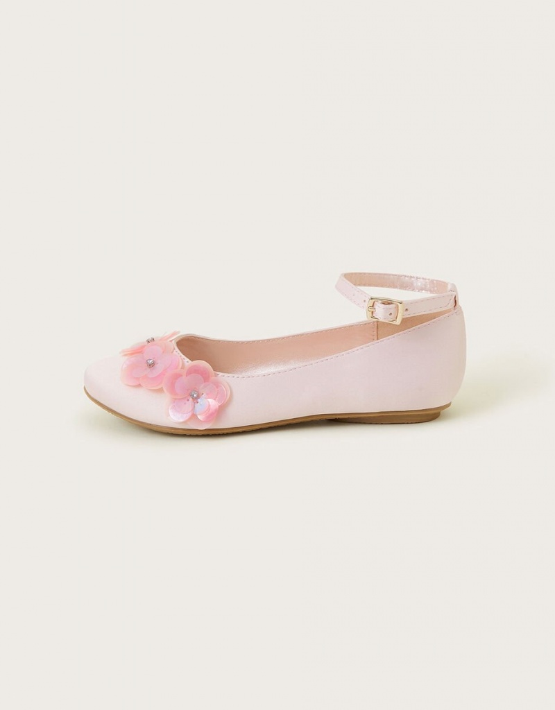 Pink Kids' Monsoon Flower Ballet Flats | KGK-9623