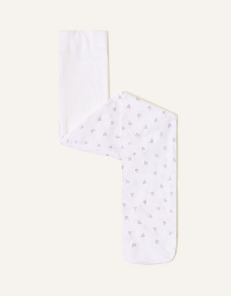 Pink Kids' Monsoon Glitter Heart Tights | UAN-8092