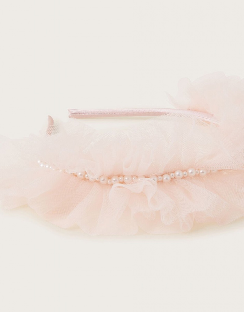 Pink Kids' Monsoon Pearly Ruffle Headband | JKD-8229