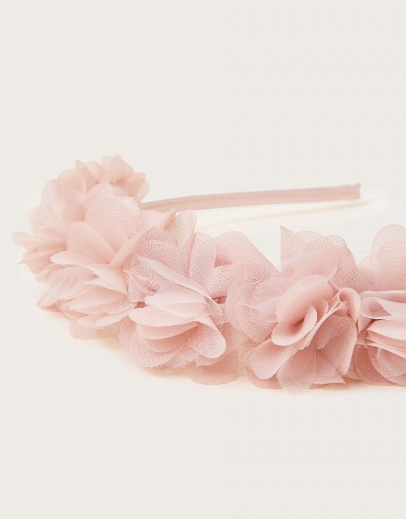 Pink Kids' Monsoon Ruffle Bridesmaid Headband | OXL-9155