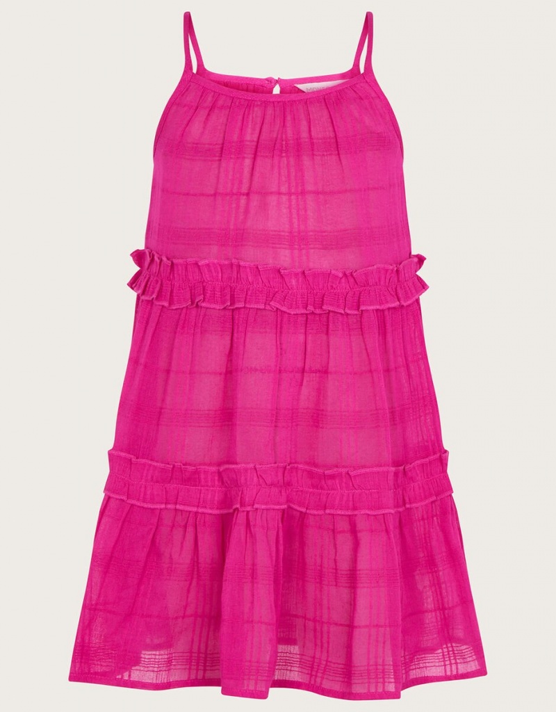 Pink Kids\' Monsoon Ruffle Trim Beach Dress | PSG-6210