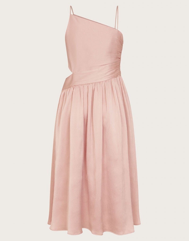 Pink Kids' Monsoon Satin Cut-Out Prom Dress | PQD-5939