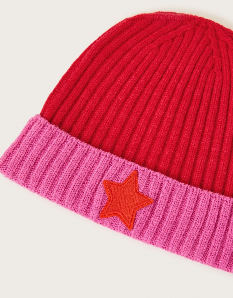 Pink Kids' Monsoon Star Beanie Hats | PEX-2389