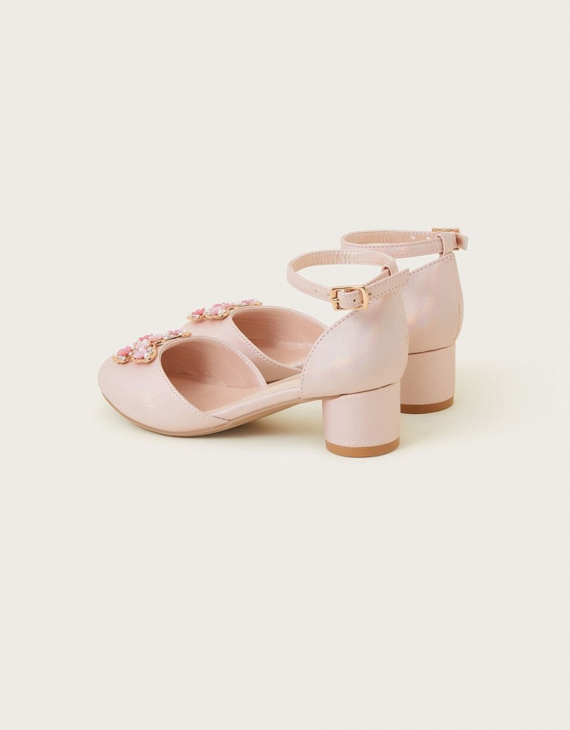 Pink Kids' Monsoon Tilly Butterfly Two-Part Heels | ZMY-5868