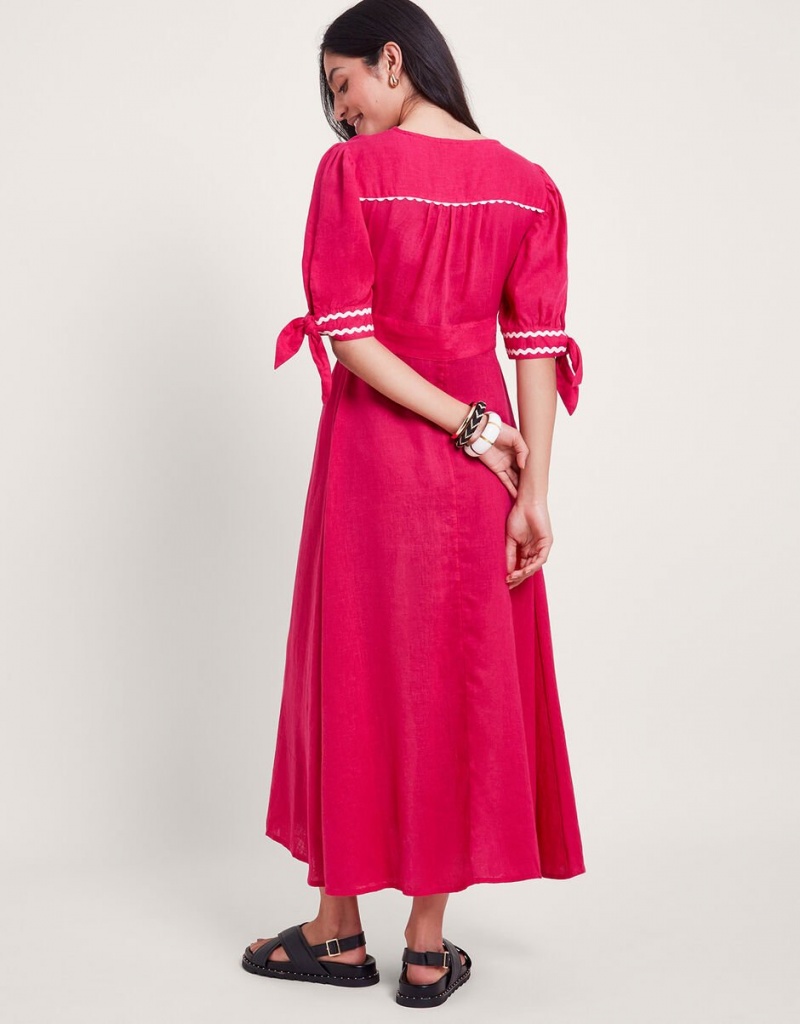 Pink Women's Monsoon Lita Ric Rac Dress | DVI-0338