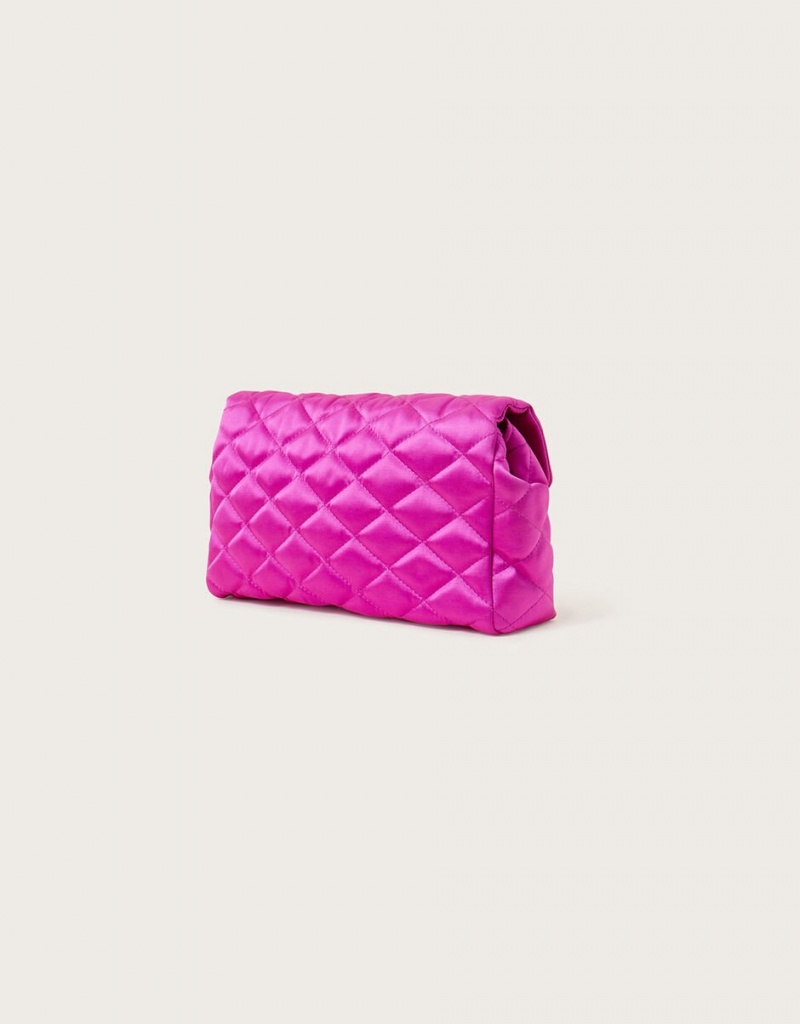 Pink Women's Monsoon Quilted Clutch Bags | PBE-7443