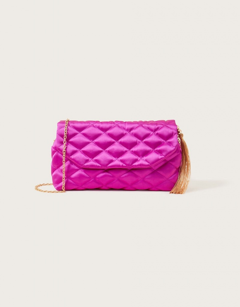 Pink Women\'s Monsoon Quilted Clutch Bags | PBE-7443