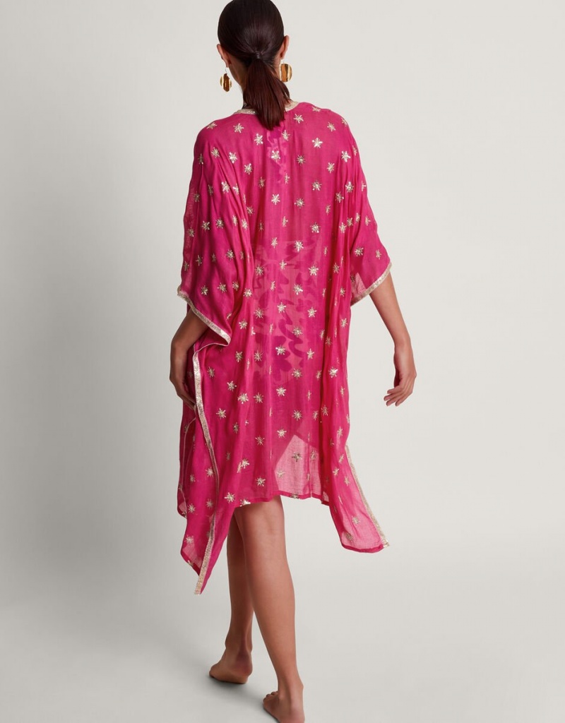 Pink Women's Monsoon Star Embellished Cover-Up Swimwear | PBL-7679