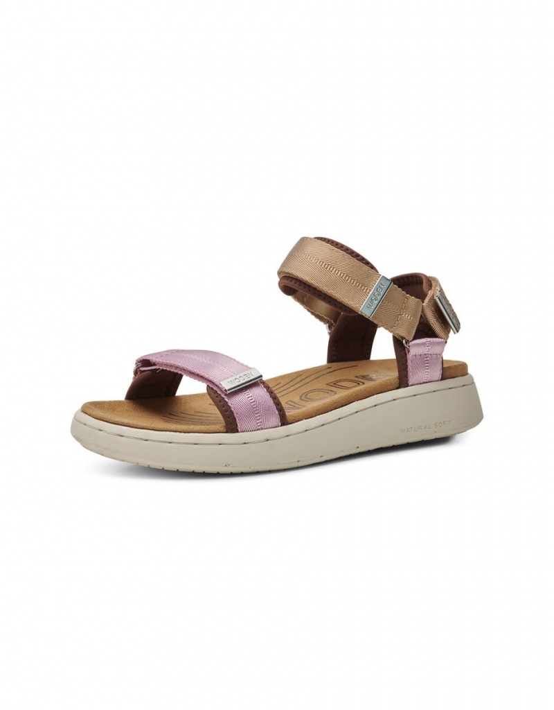 Pink Women's Monsoon Woden Platform Sandals | QLH-2168