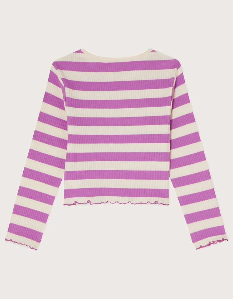 Purple Kids' Monsoon Crop Jersey Tops | ISZ-3924