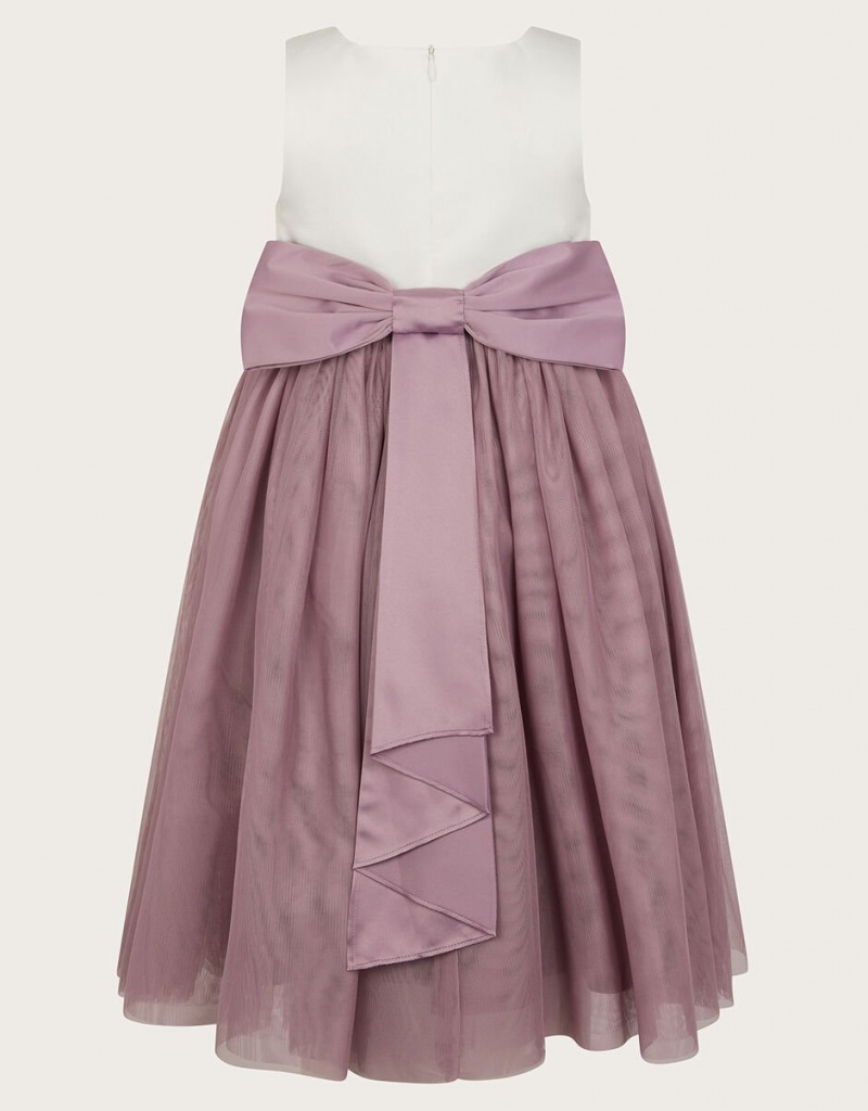 Purple Kids' Monsoon Georgia Tulle Bridesmaid Dress | ZWE-9937