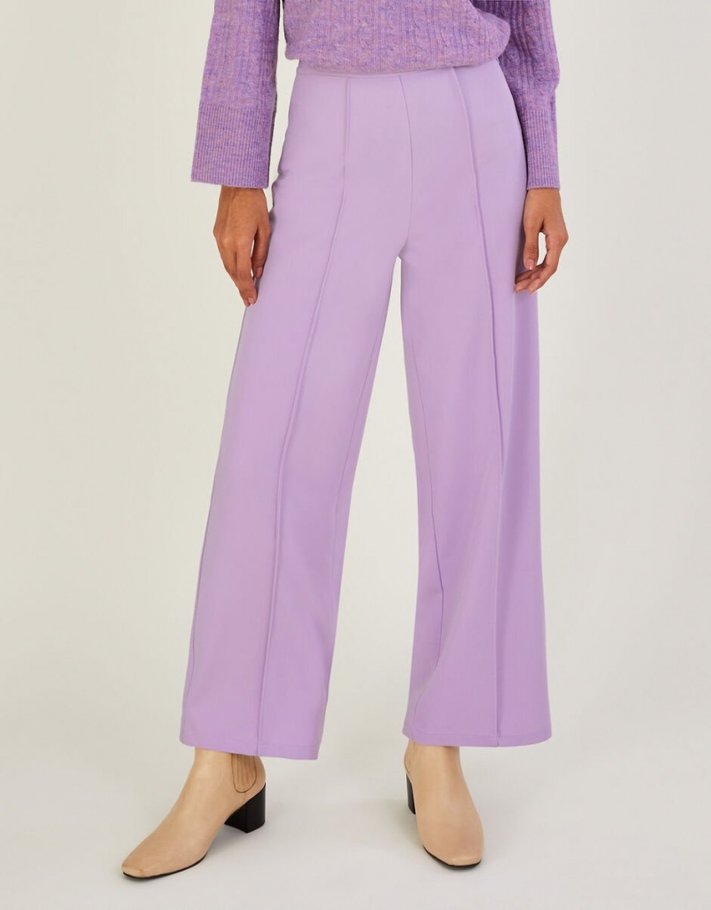 Purple Women's Monsoon Lauren Wide Leg Pants | JKT-3919