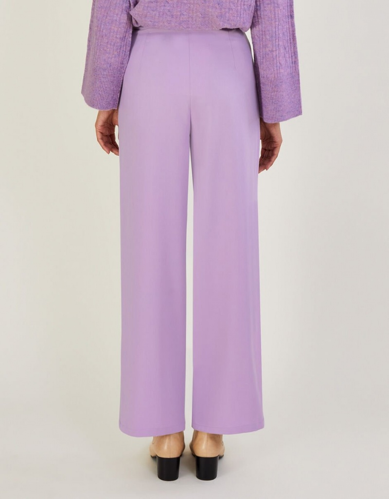 Purple Women's Monsoon Lauren Wide Leg Pants | JKT-3919